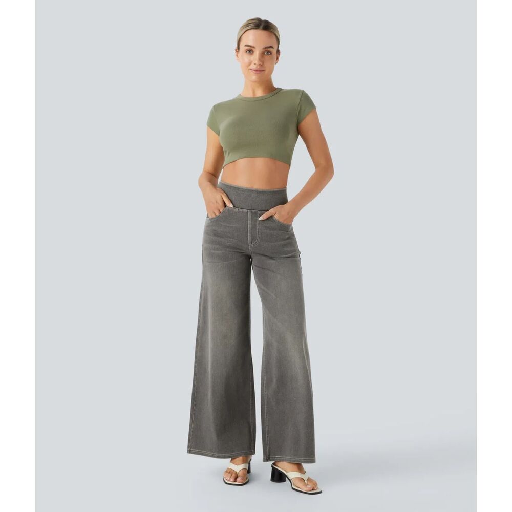 Halara Flex™ High Waisted Pockets Baggy Wide Leg Jeans - Picture 4 of 6